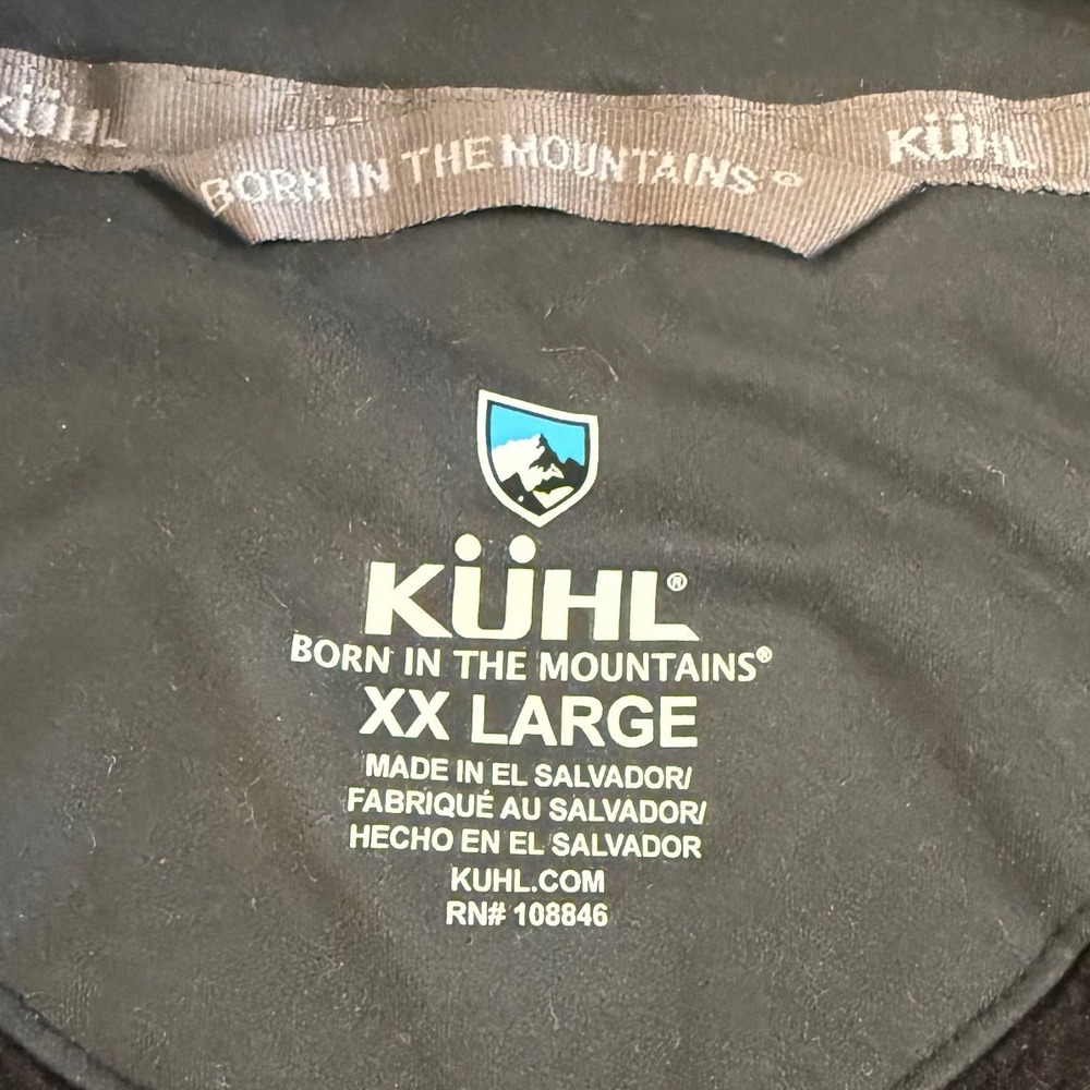 Kuhl Revel 1/4 Zip Pullover Sweater Mens XXL Black Gray Wool Blend Fleece Logo - Picture 3 of 7
